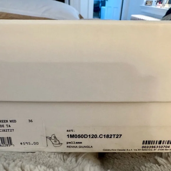 Casadei Olive Suede Cork Heel Platform Sandal. Size 36 (6) - Picture 6 of 7